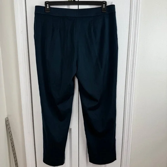 ST. JOHN Women's Size 14 Navy Blue Wool Blend Straight Leg Dress Pants Career - Picture 7 of 12